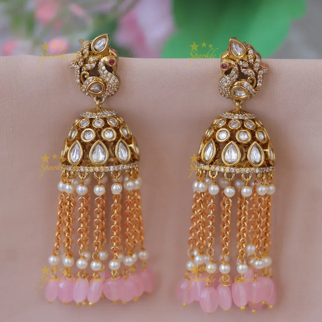 Discover Peacock Stone Jhumka for Festive Glamour
