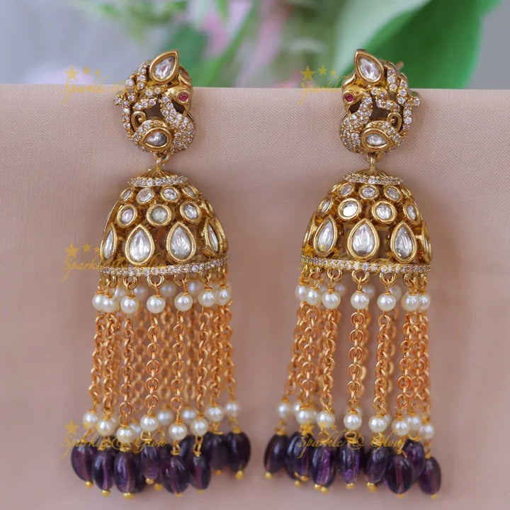 Discover Peacock Stone Jhumka for Festive Glamour