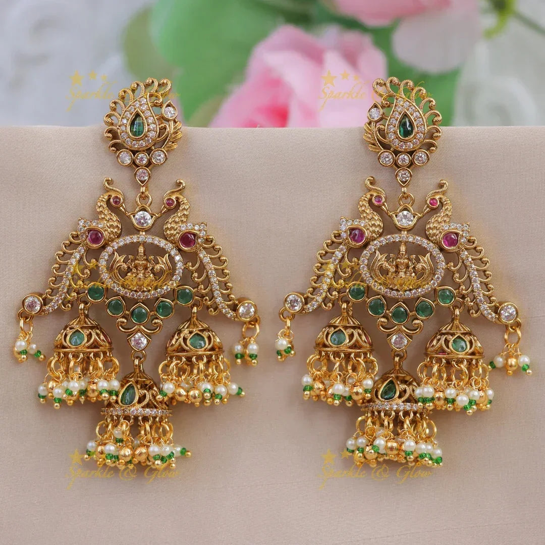 Exquisite Lakshmi Jhumkas with Pearls - Perfect Wedding Glam