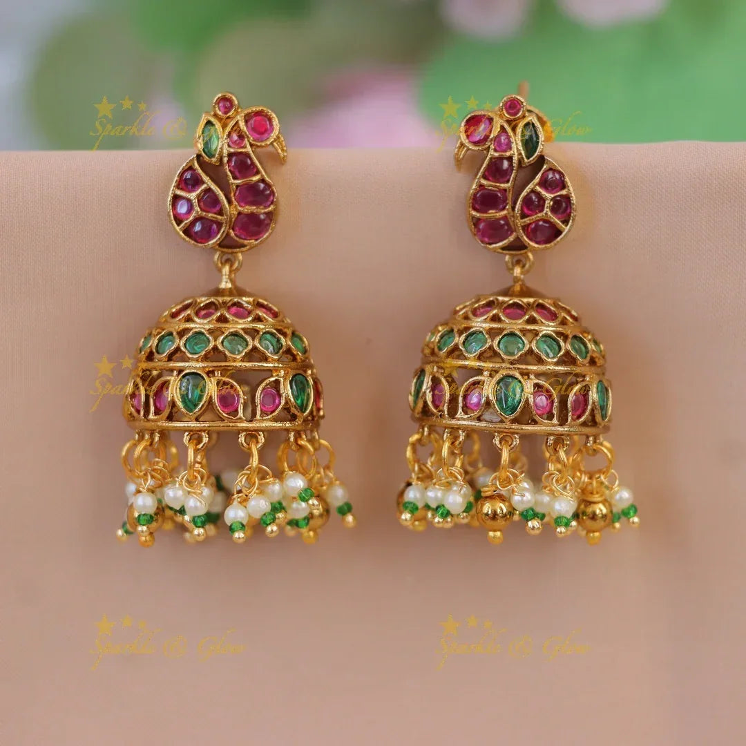 Exquisite Gold Jhumka Earrings for Weddings & More