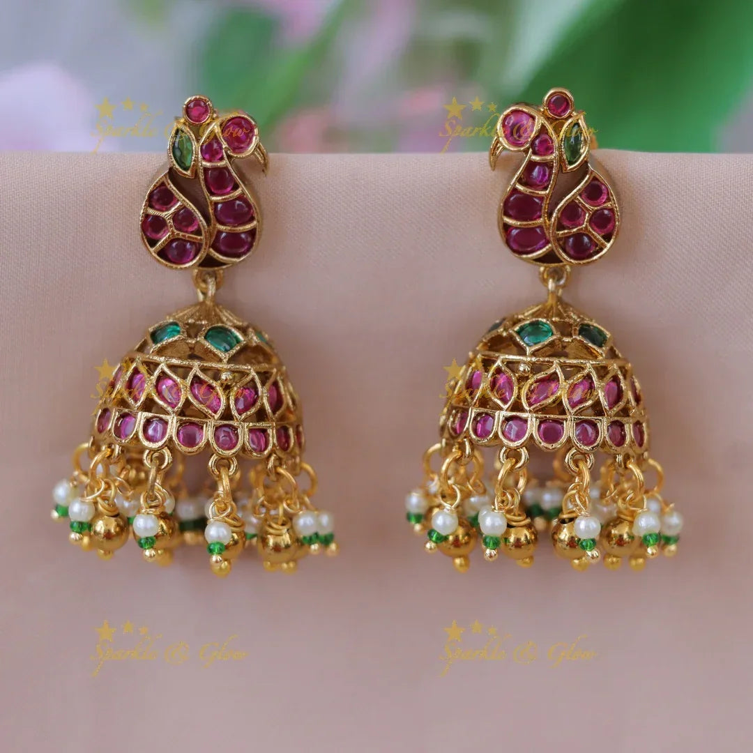 Exquisite Peacock Jhumka Earrings for Wedding Glam