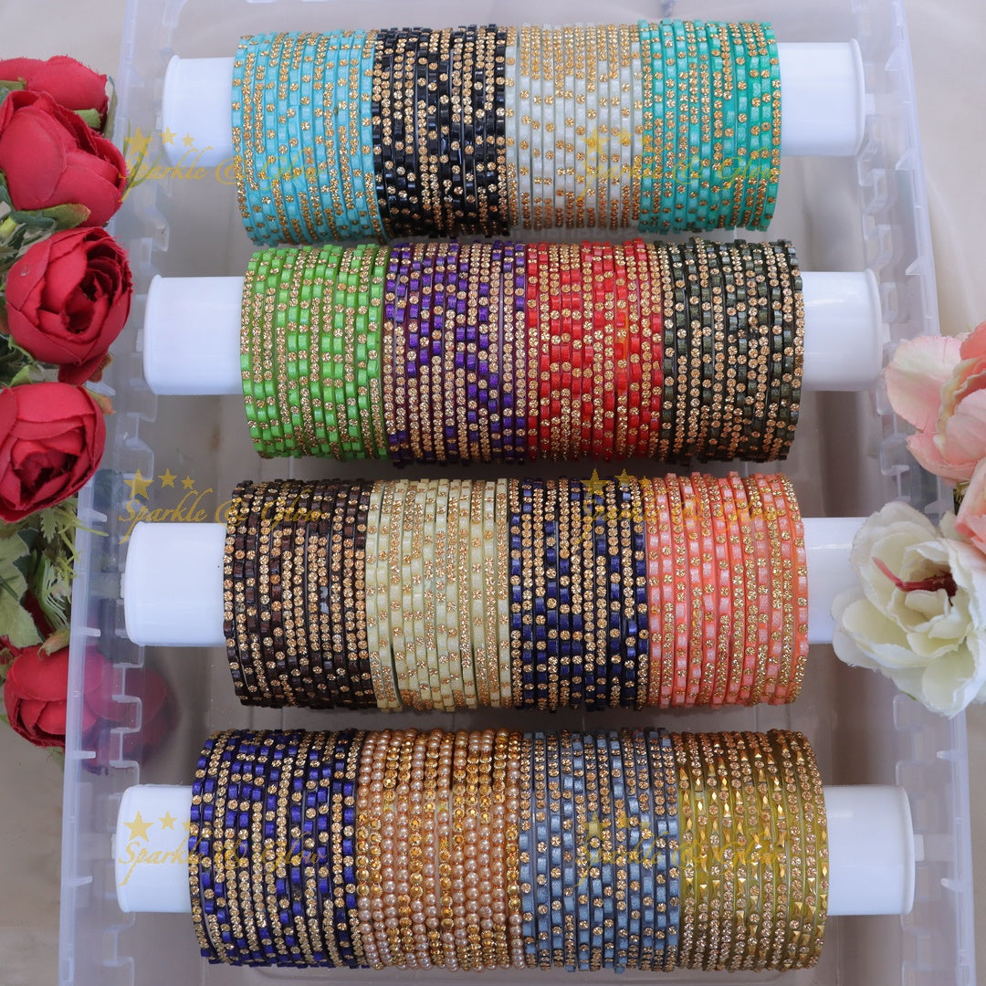 Stunning Indian Glass Bangle Set - Festive Elegance