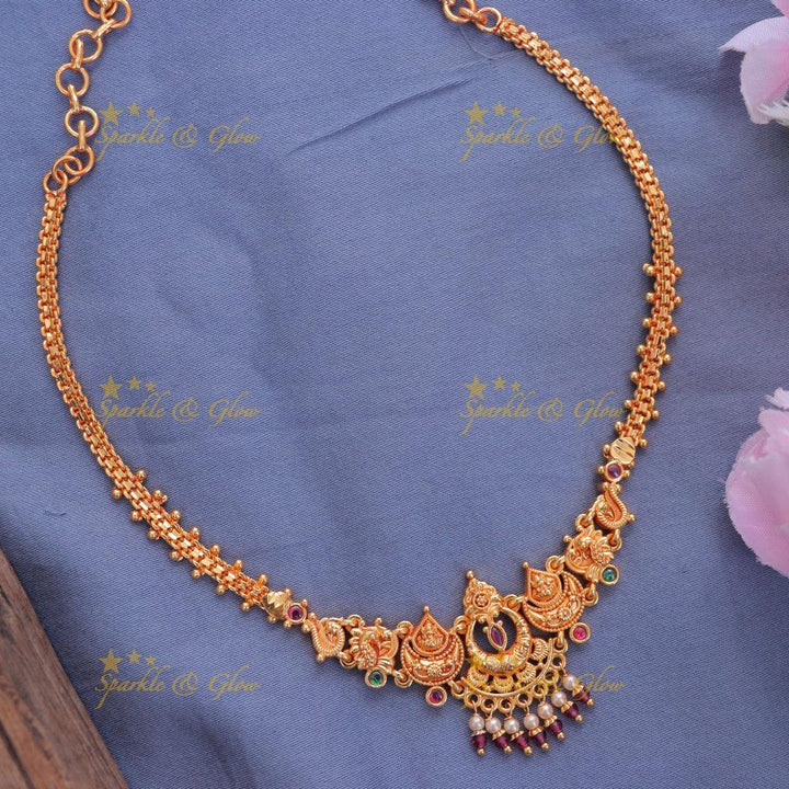 Exquisite Lakshmi Temple Short Necklace for Special Occasions