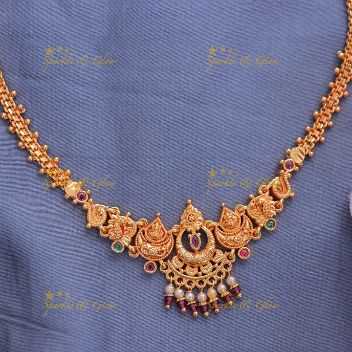 Exquisite Lakshmi Temple Short Necklace for Special Occasions
