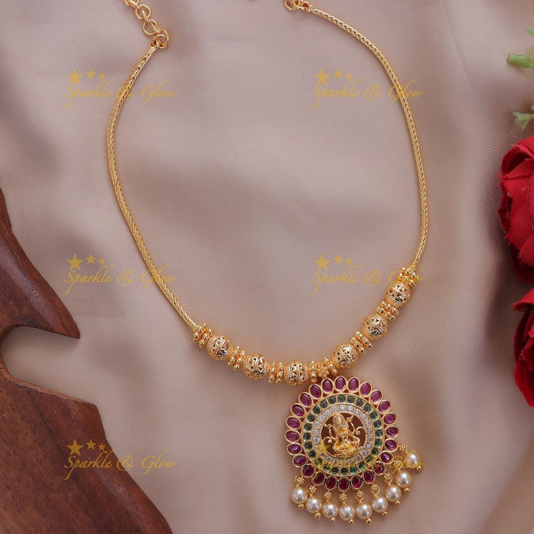 Exquisite Gold Lakshmi Necklace – Perfect for Festivals