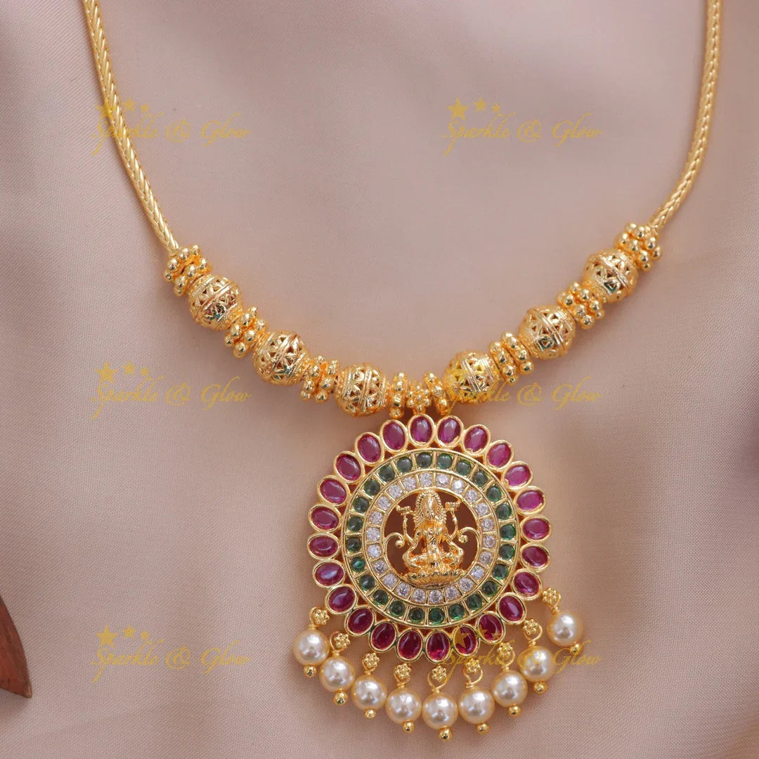 Exquisite Gold Lakshmi Necklace – Perfect for Festivals