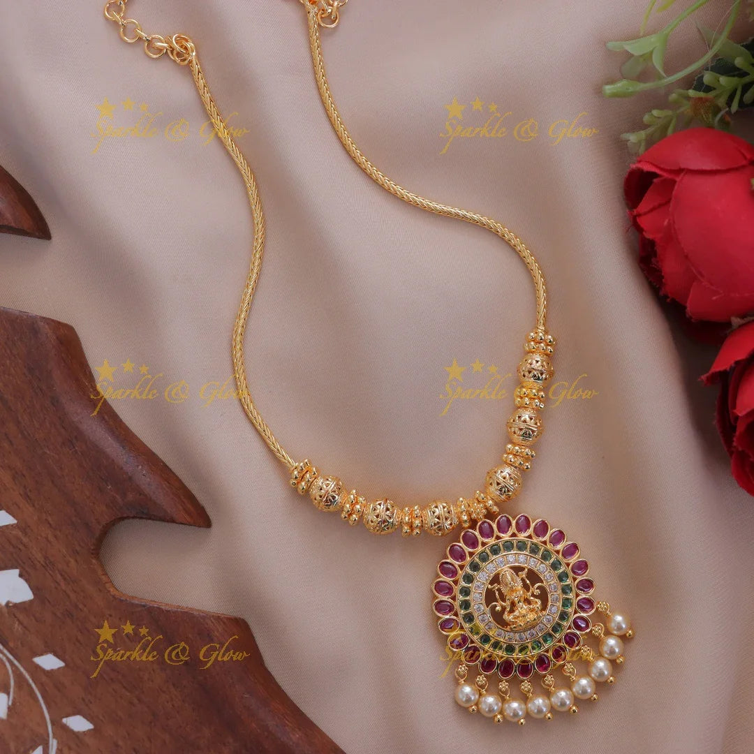 Exquisite Gold Lakshmi Necklace – Perfect for Festivals