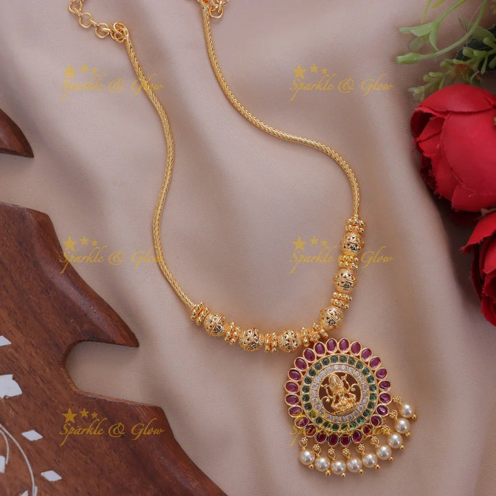 Exquisite Gold Lakshmi Necklace – Perfect for Festivals