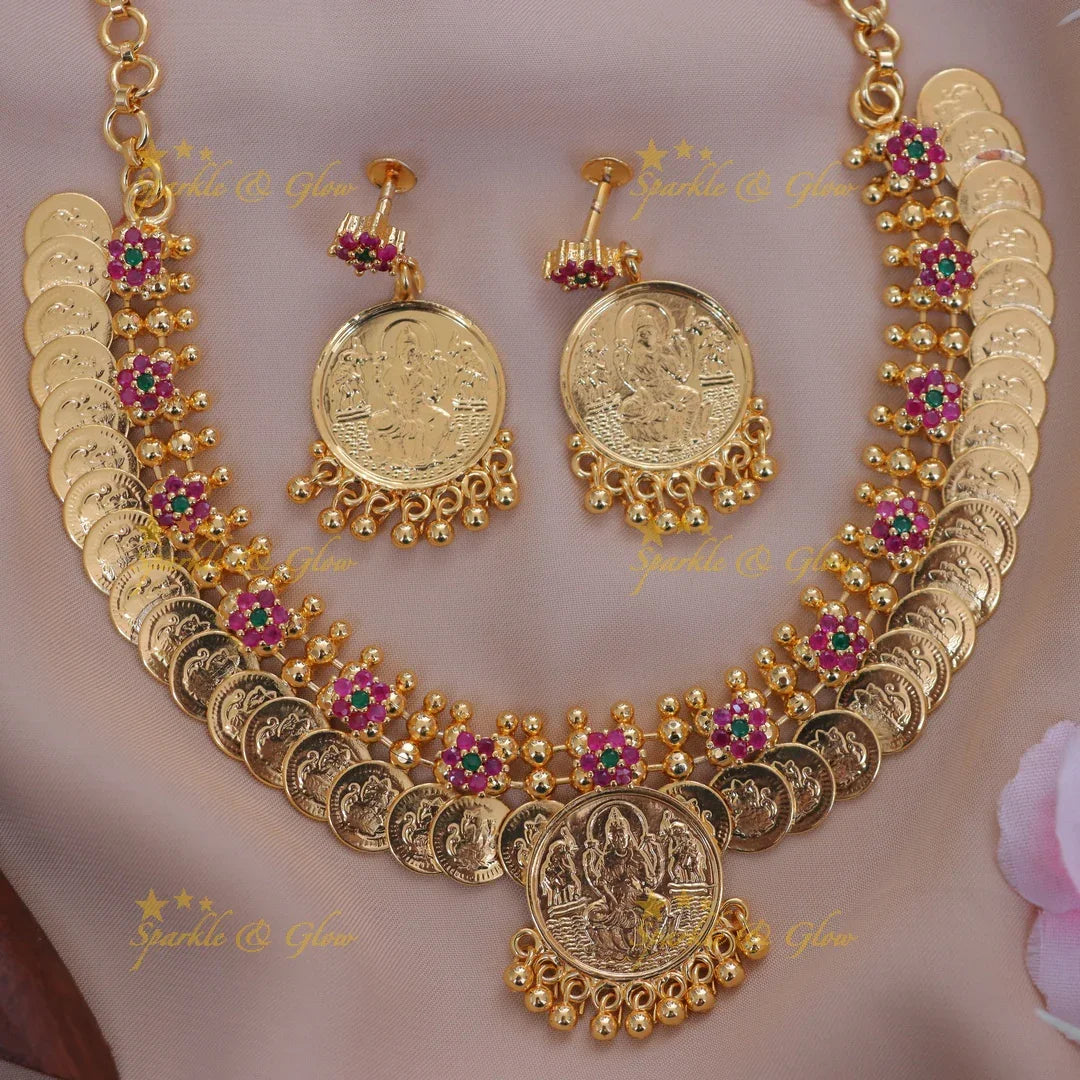 Exquisite Lakshmi Coin Necklace Set for Festive Wear