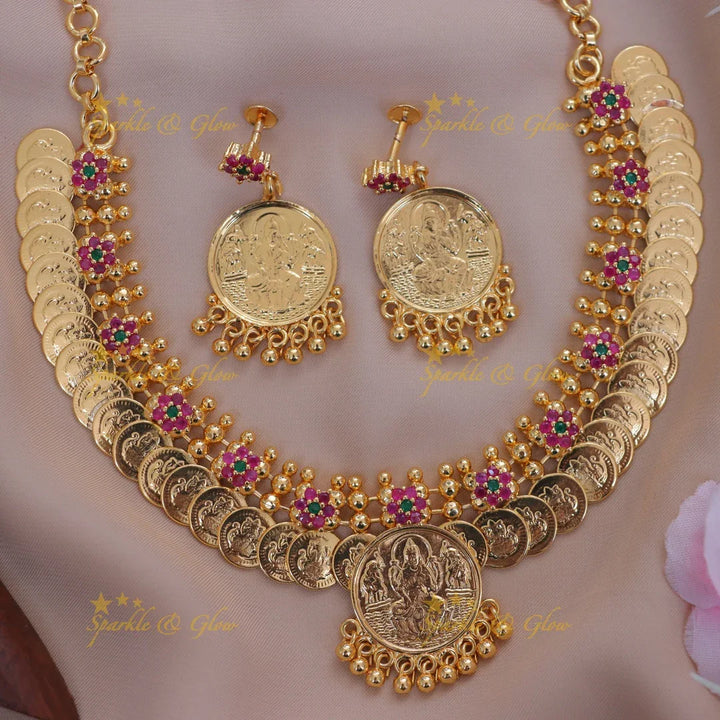 Exquisite Lakshmi Coin Necklace Set for Festive Wear