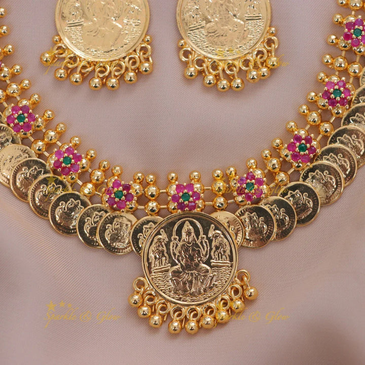 Exquisite Lakshmi Coin Necklace Set for Festive Wear