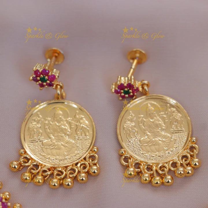 Exquisite Lakshmi Coin Necklace Set for Festive Wear