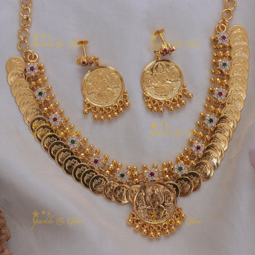 Exquisite Lakshmi Coin Necklace Set for Festive Wear