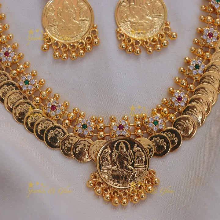 Exquisite Lakshmi Coin Necklace Set for Festive Wear