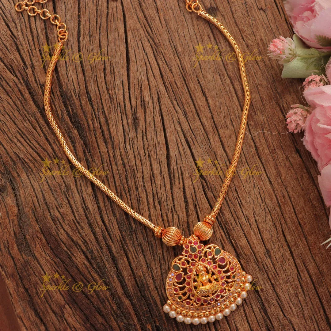 Exquisite Temple Gold Pearl Necklace – Luxury Redefined