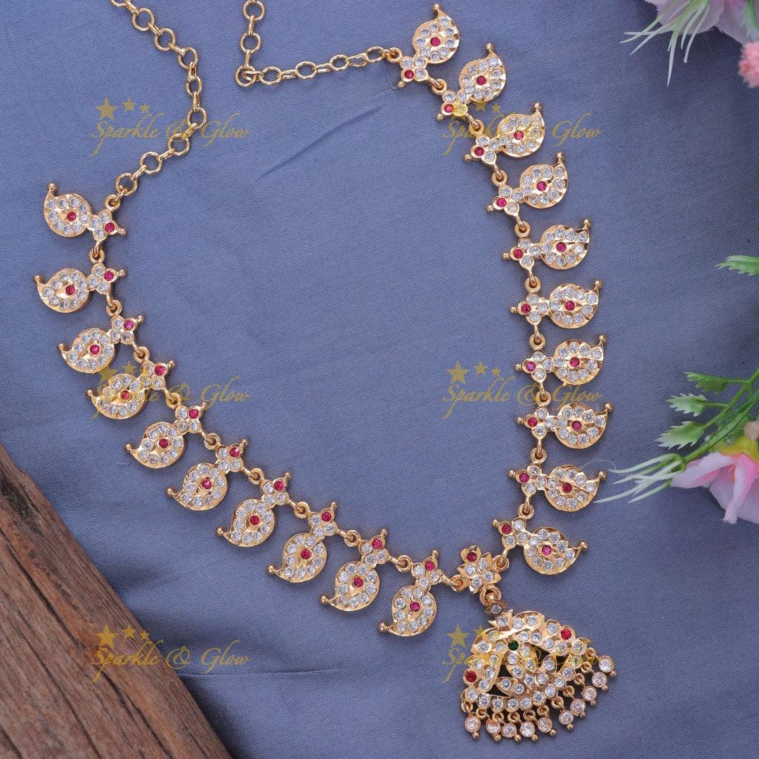 Exquisite Mango Stone Necklace for Festive Elegance