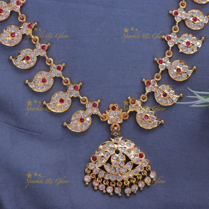 Exquisite Mango Stone Necklace for Festive Elegance