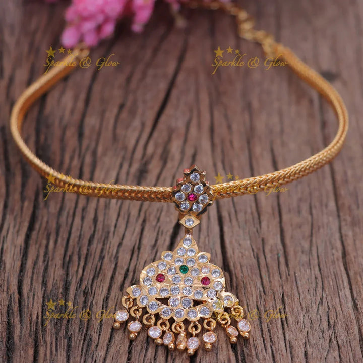 Gold Necklace with Stone Pendant - New Collection