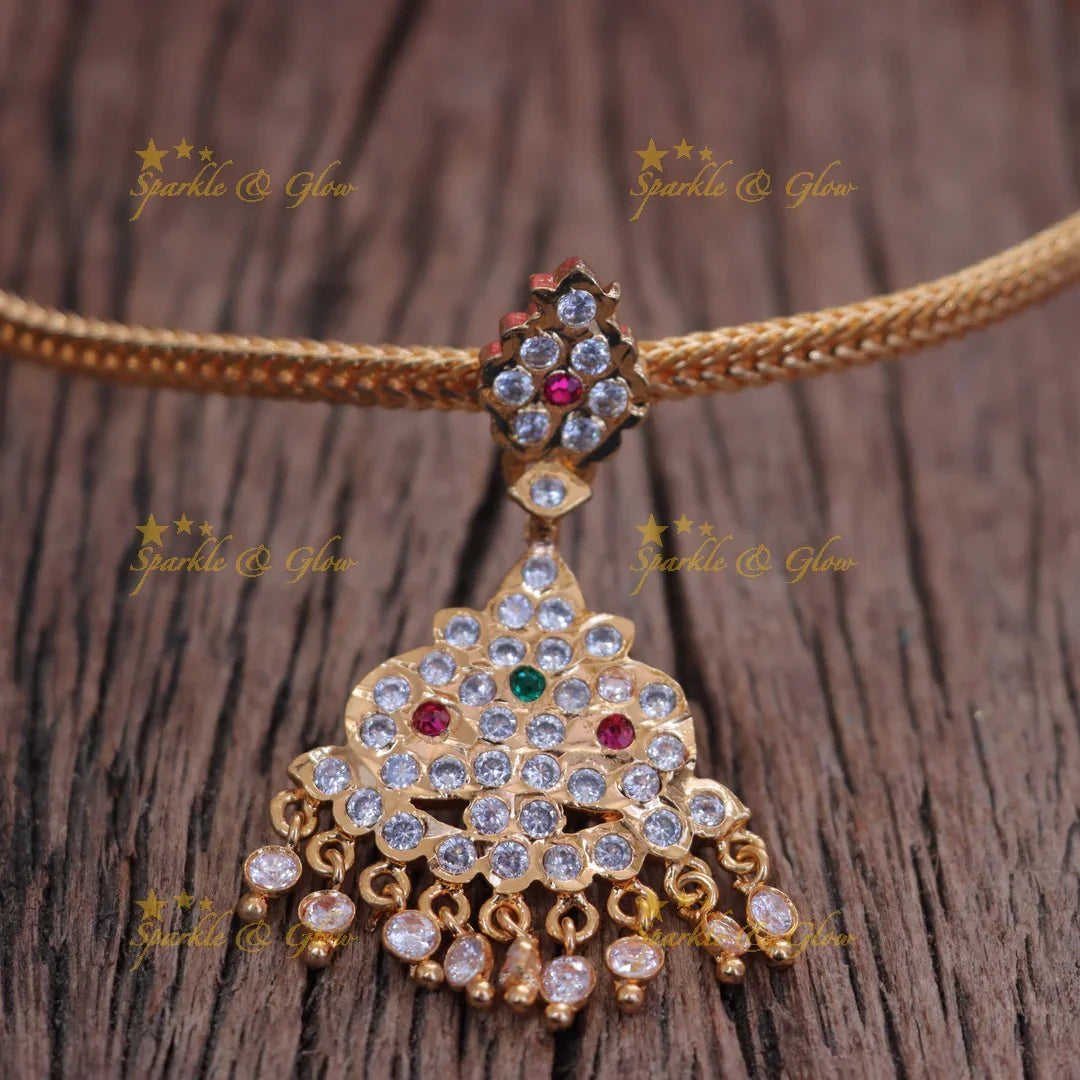 Gold Necklace with Stone Pendant - New Collection