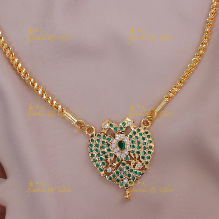 Elegant Gold Necklace with Peacock Pendant – Perfect for Occasions