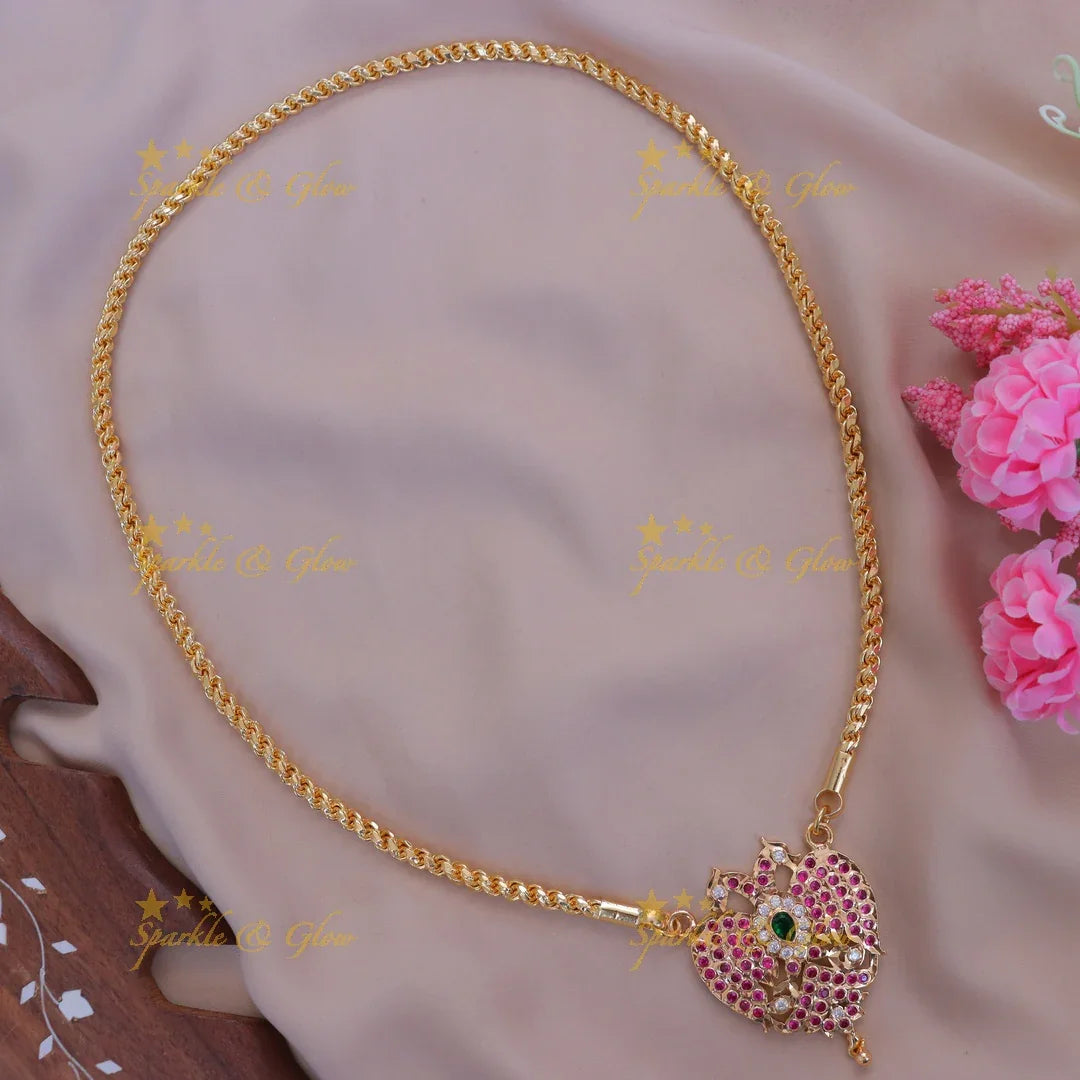 Elegant Gold Necklace with Peacock Pendant – Perfect for Occasions