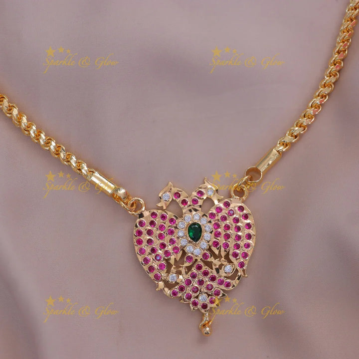 Elegant Gold Necklace with Peacock Pendant – Perfect for Occasions