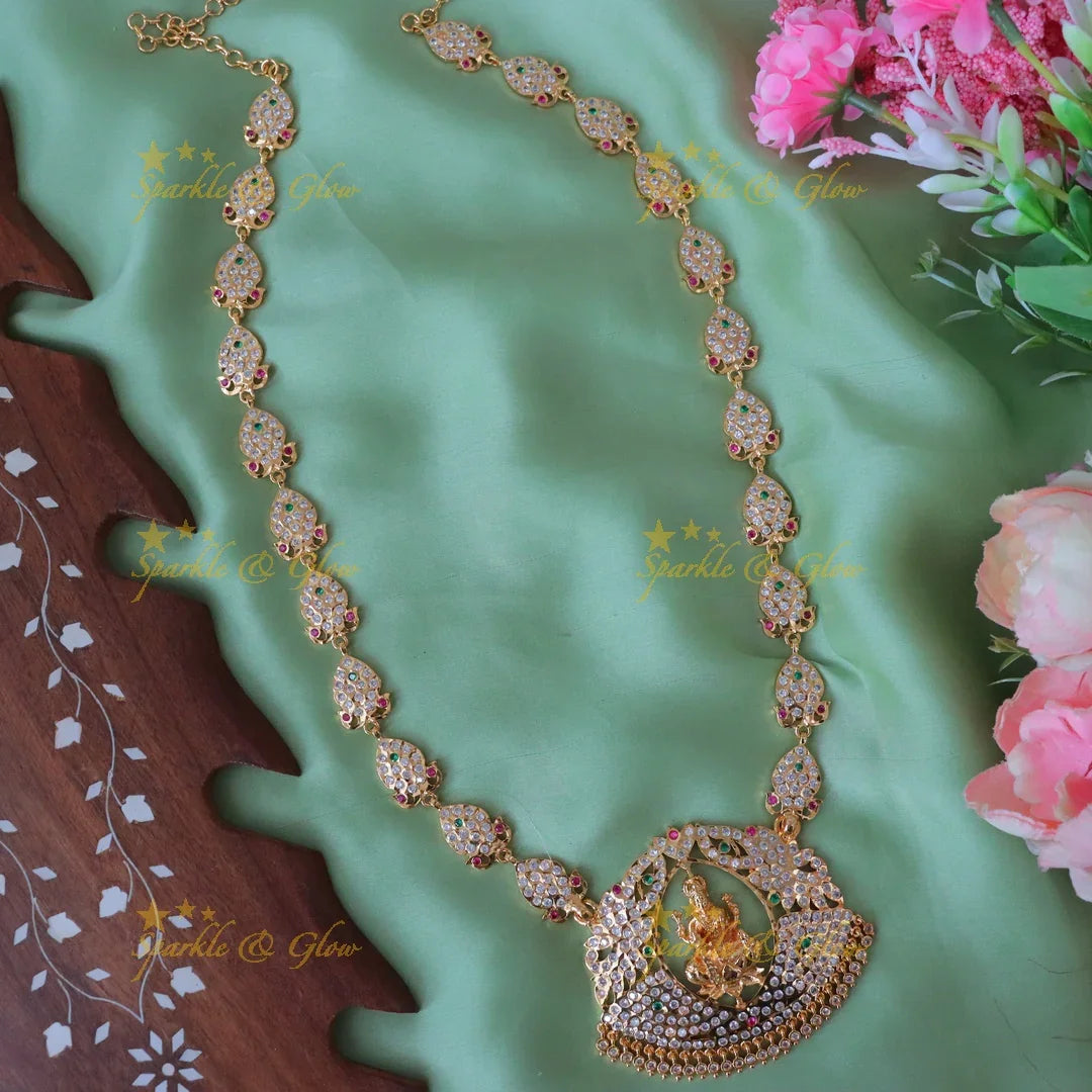 Exquisite Lakshmi Pendant Necklace Set for Festive Elegance