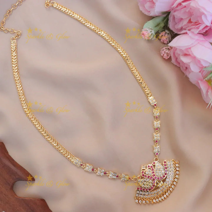 Elegant Gold Peacock Necklace for Wedding Elegance