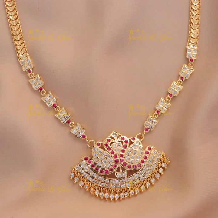 Elegant Gold Peacock Necklace for Wedding Elegance