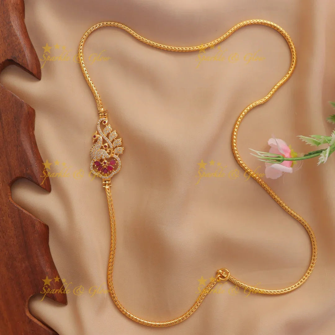Exquisite Gold Peacock MOP Necklace - Festive Elegance