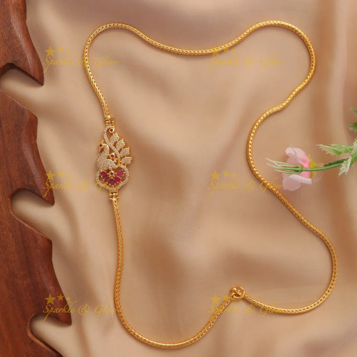 Exquisite Gold Peacock MOP Necklace - Festive Elegance