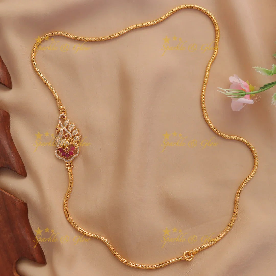 Exquisite Gold Peacock MOP Necklace - Festive Elegance