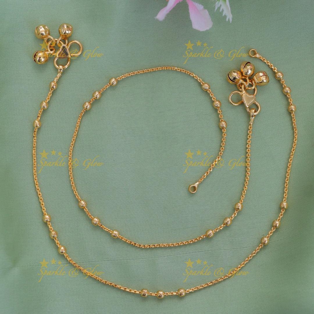 Goldlike Beaded Anklet - Perfect for Festive Days
