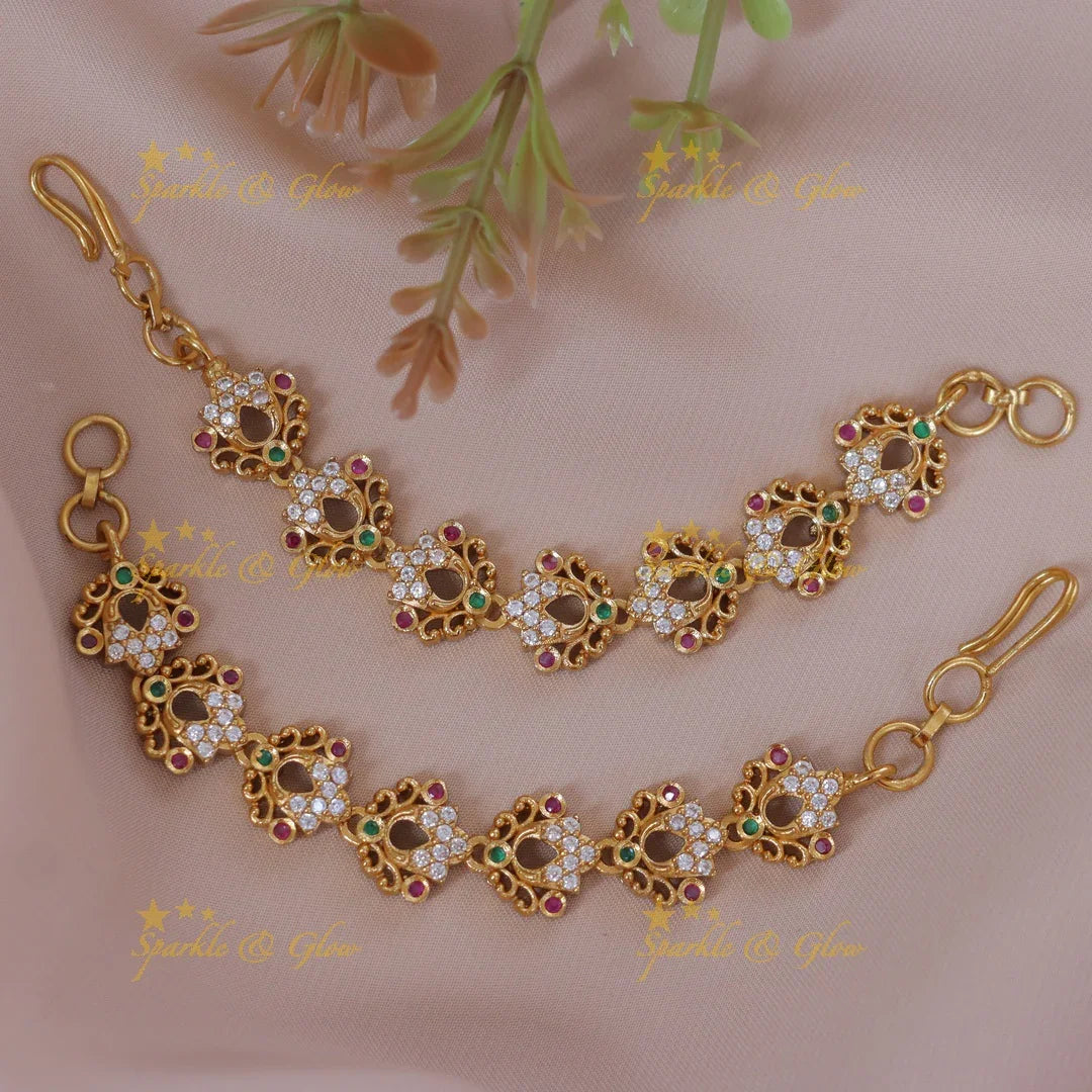 Radiant Gold-Toned Ear Chain for Festive Style
