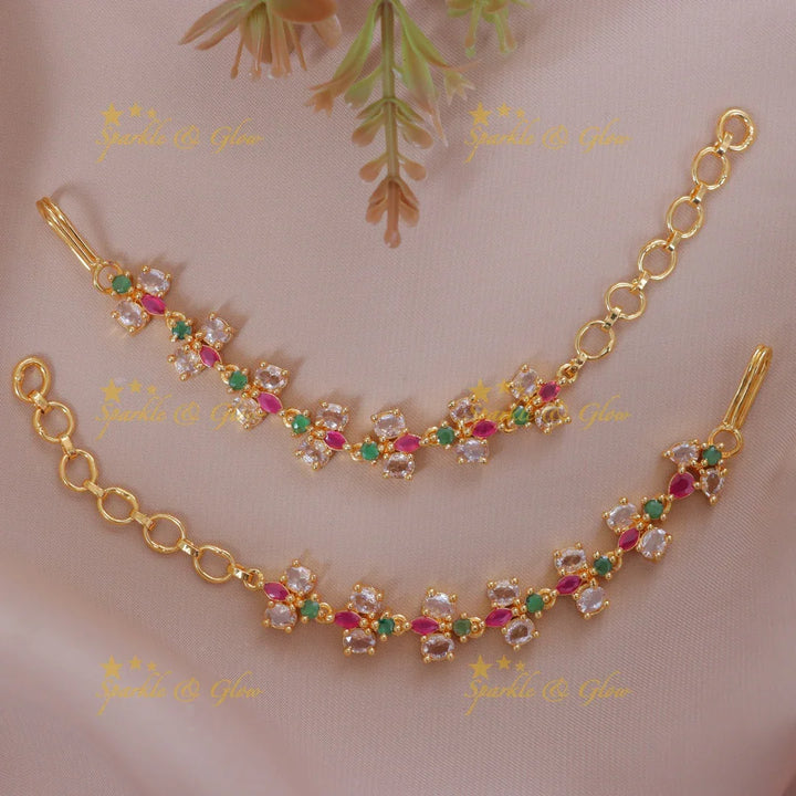 Exquisite Gold Drop Ear Chains for Festive Glamour