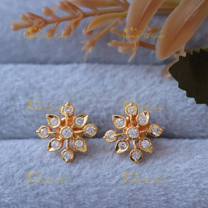 Gold Floral Earrings - Perfect for Weddings & Festivals