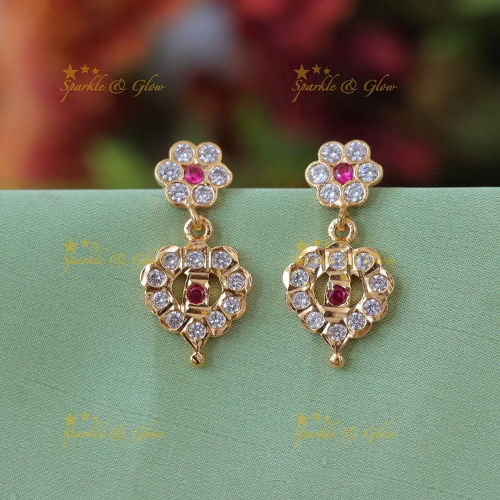 Sparkle in Floral Heart Earrings for Festive Glamour