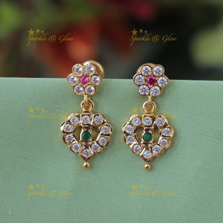 Sparkle in Floral Heart Earrings for Festive Glamour
