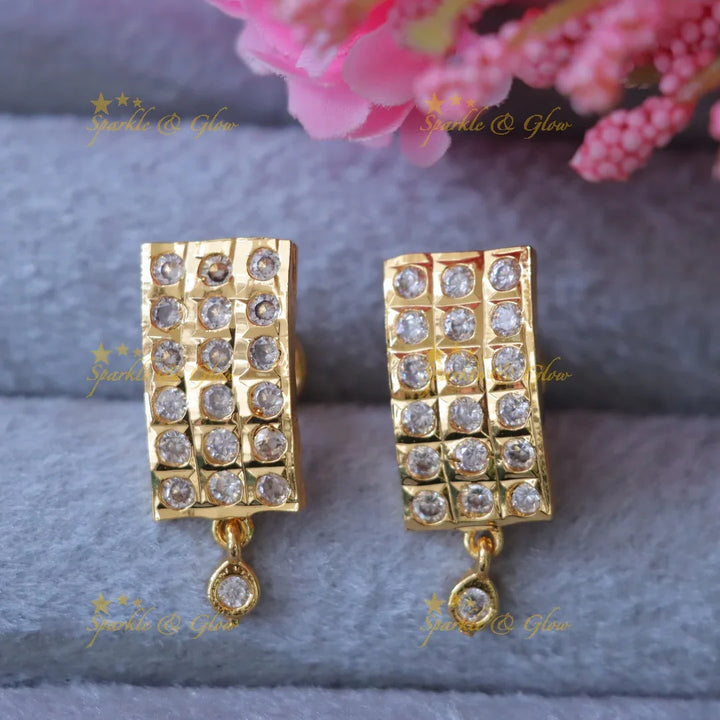 Exquisite Gold Stone Earrings for Festive Celebrations