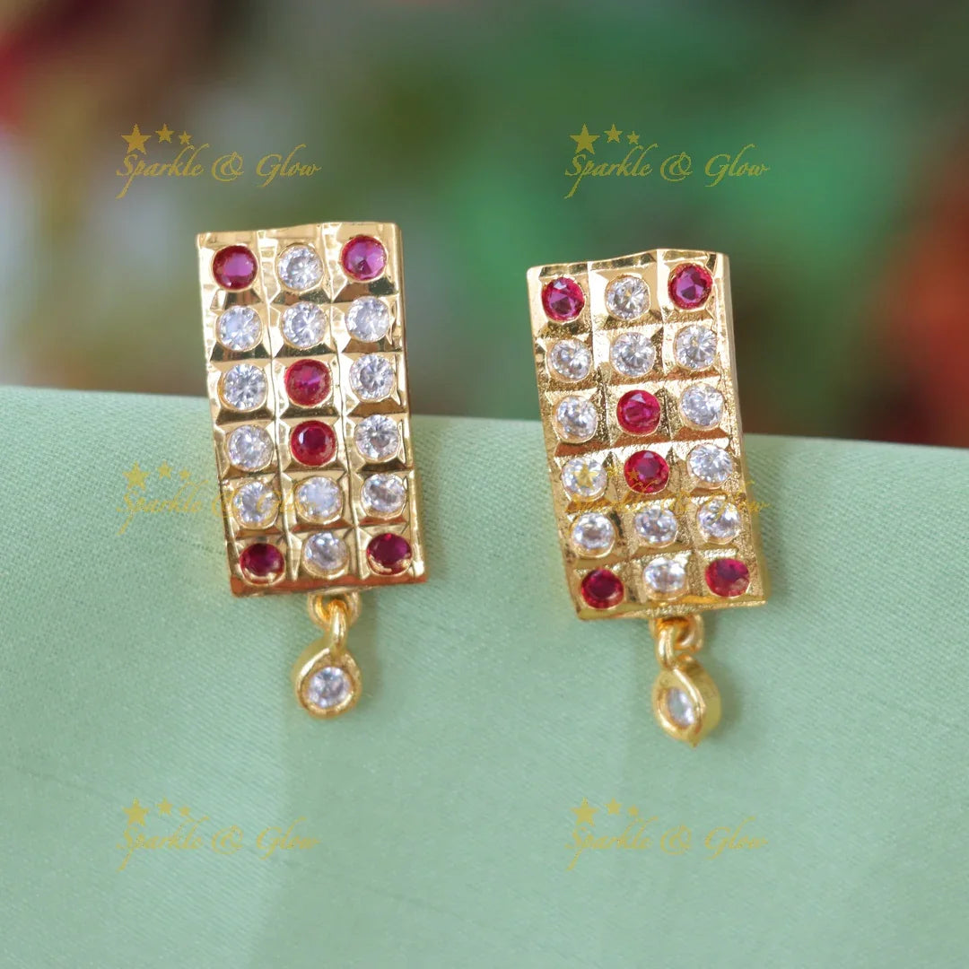 Exquisite Gold Stone Earrings for Festive Celebrations