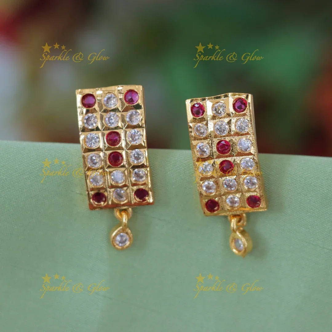 Exquisite Gold Stone Earrings for Festive Celebrations