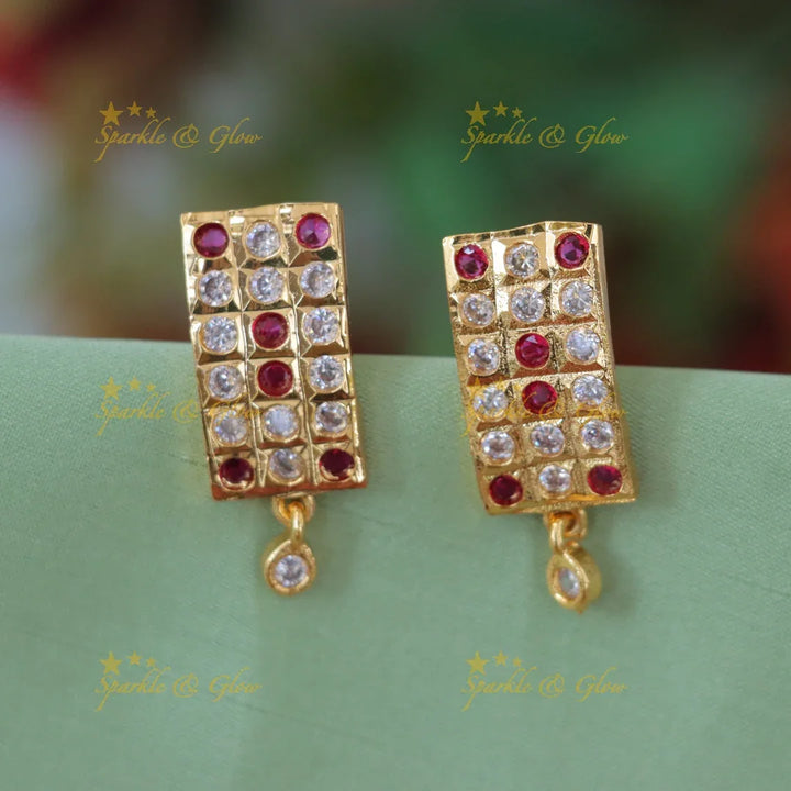 Exquisite Gold Stone Earrings for Festive Celebrations