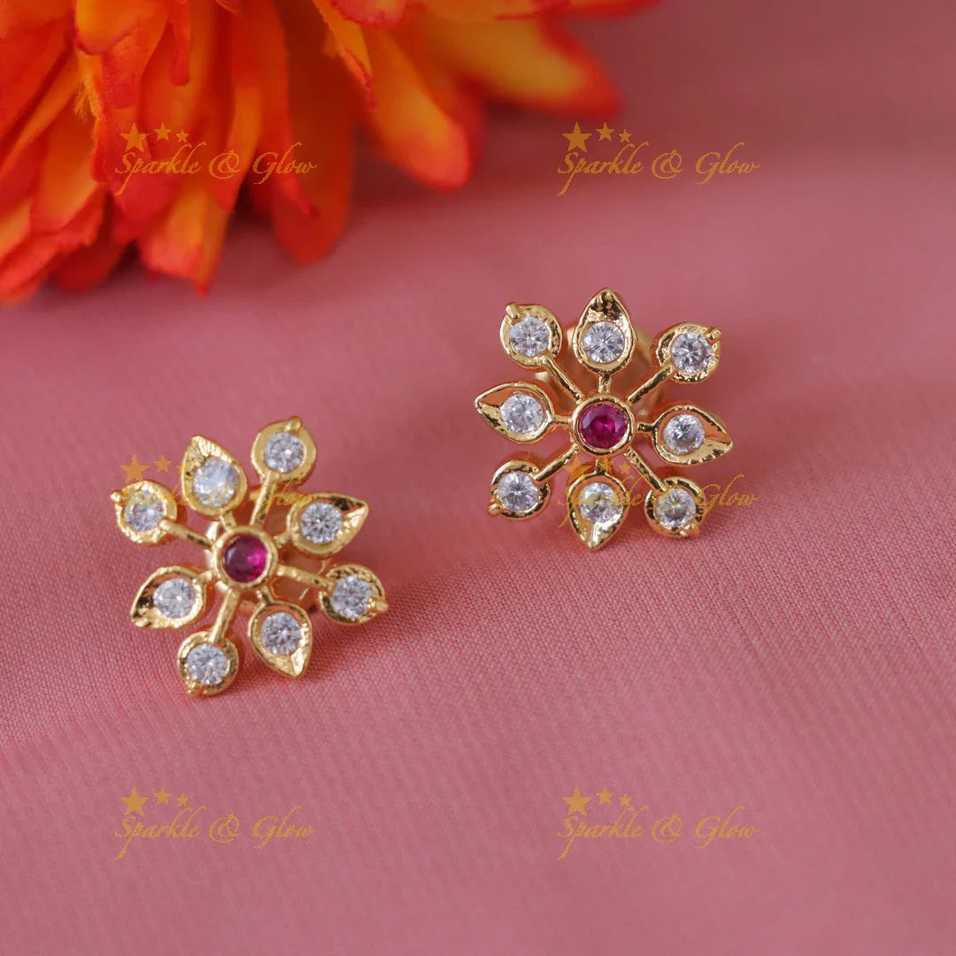 Gold Floral Earrings - Perfect for Weddings & Festivals