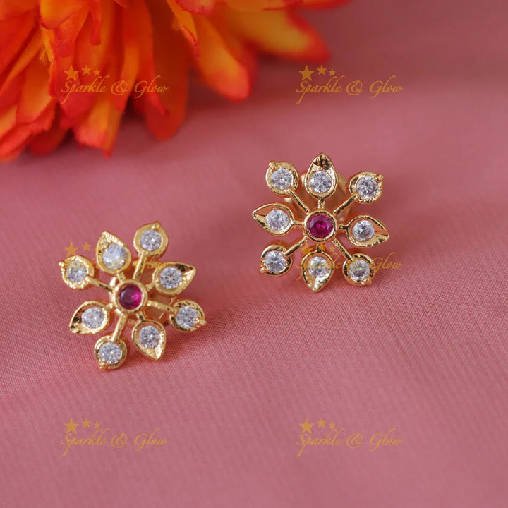 Gold Floral Earrings - Perfect for Weddings & Festivals