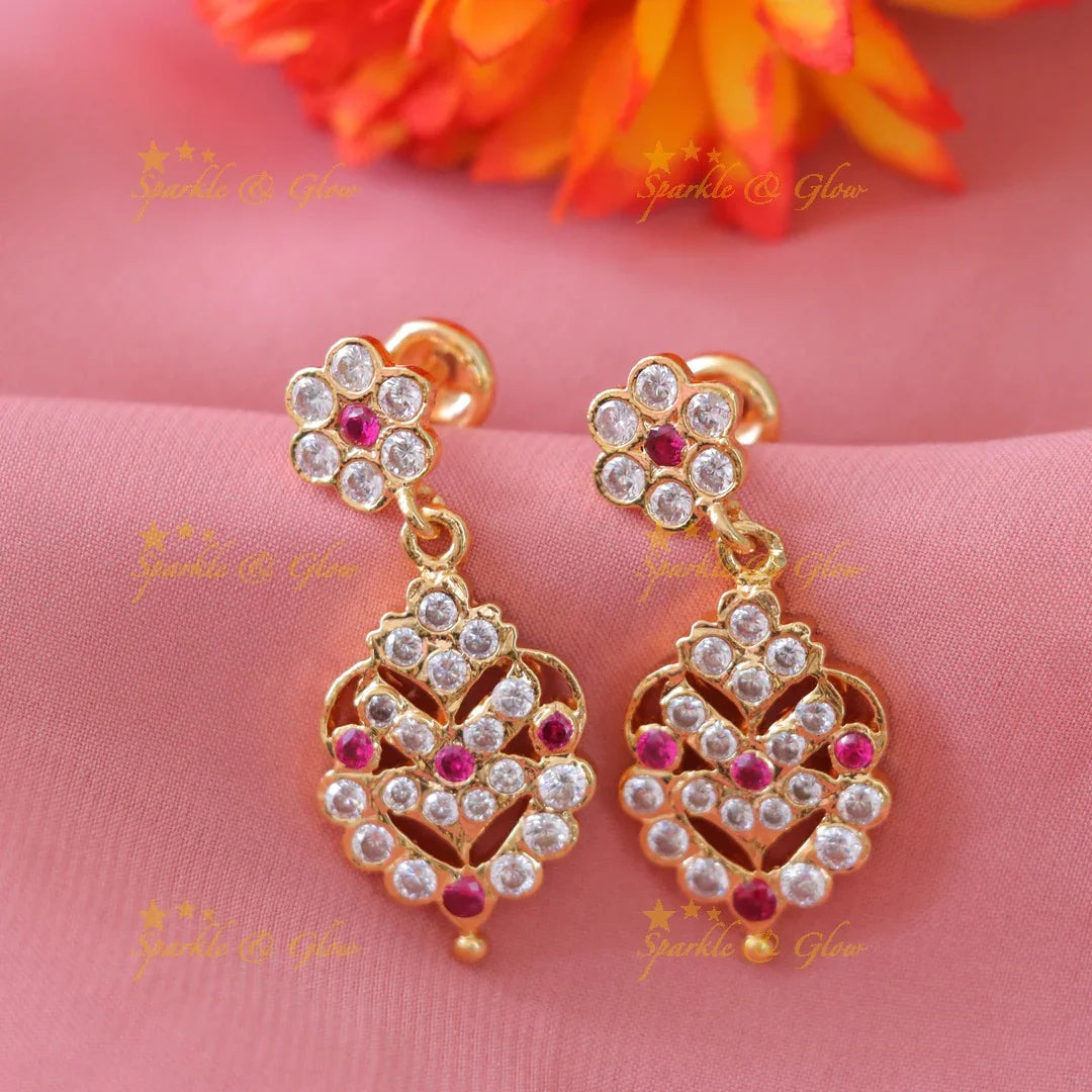 Elegant Gold Stone Earrings for Weddings & Festivities
