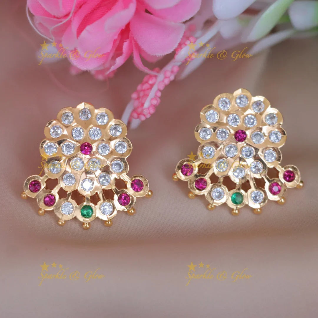 Captivating Gold Floral Bridal Earrings for Weddings