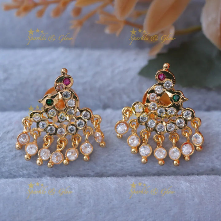Exquisite Peacock Stud Earrings for Elegant Festivities
