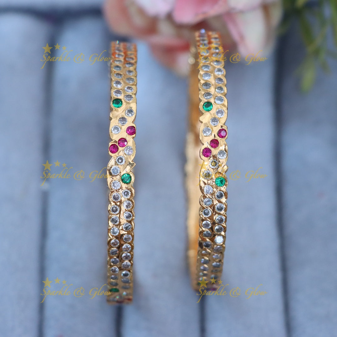 Radiant Multicolor Stone Bangle - Perfect for Celebrations