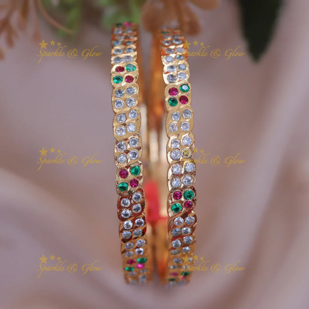 Radiant Multicolor Stone Bangle - Perfect for Celebrations