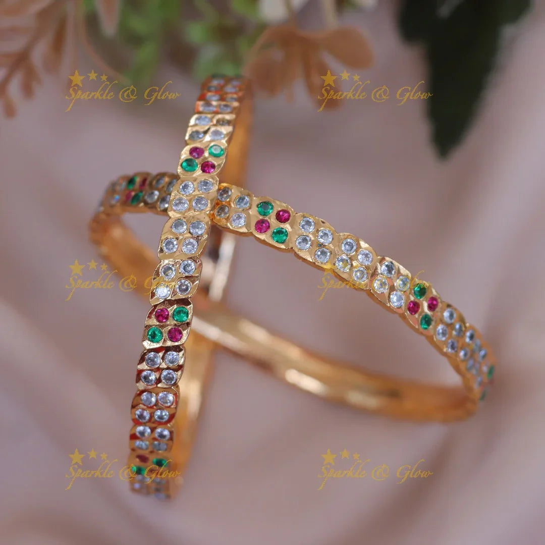 Radiant Multicolor Stone Bangle - Perfect for Celebrations